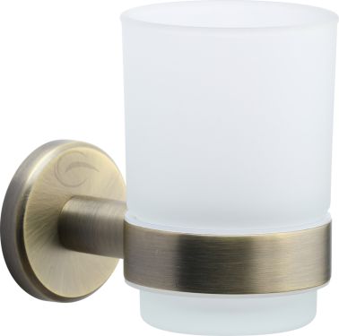 Click Here To Enlarge This Photo Of OXF-TUMBLER-MA M&period;Marcus 'Oxford' Single Tumbler Holder with Glass Antique Bronze Finish