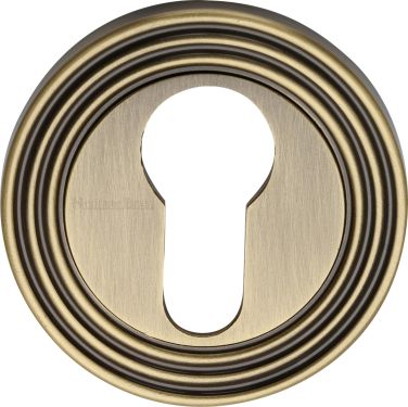 Click Here To Enlarge This Photo Of RR4020-AT Heritage Brass Euro Profile Cylinder Escutcheon Antique Brass finish