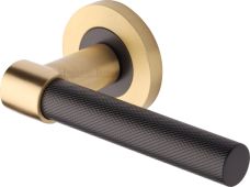 RS2018-BSB Heritage Brass Door Handle Lever on Rose Phoenix Knurled Design Matt Bronze&sol;Satin Brass Finish