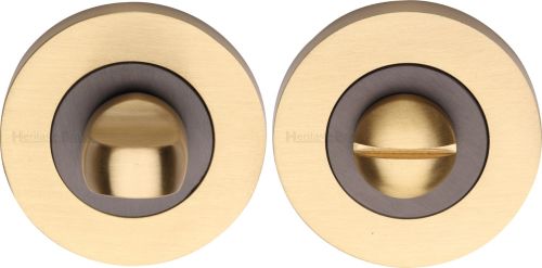 Click Here To Enlarge This Photo Of RS4049-BSB Heritage Brass Thumbturn & Emergency Release Matt Bronze&sol;Satin Brass finish