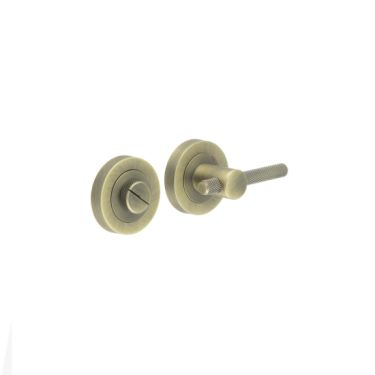 Click Here To Enlarge This Photo Of JV855AB Frelan Hardware Antique Brass Knurled Bathroom Turn & Release