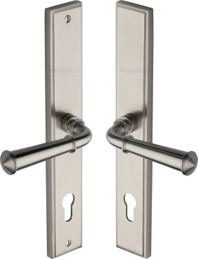 Click Here To Enlarge This Photo Of MP1932&period;RH-SN Heritage Brass 92mm Multi-Point Door Handle Lever Lock Colonial RH Design Satin Nickel finish