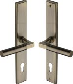 MP2259&period;LH-AT Heritage Brass 92mm Multi-Point Door Handle Lever Lock Bauhaus LH Design Antique Brass finish