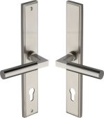 MP2259&period;RH-SN Heritage Brass 92mm Multi-Point Door Handle Lever Lock Bauhaus RH Design Satin Nickel finish