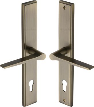 Click Here To Enlarge This Photo Of MP4189&period;LH-AT Heritage Brass 92mm Multi-Point Door Handle Lever Lock Gio LH Design Antique Brass finish
