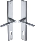 MP4189&period;LH-SC Heritage Brass 92mm Multi-Point Door Handle Lever Lock Gio LH Design Satin Chrome finish
