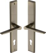 MP4189&period;RH-AT Heritage Brass 92mm Multi-Point Door Handle Lever Lock Gio RH Design Antique Brass finish