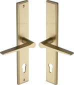 MP4189&period;RH-SB Heritage Brass 92mm Multi-Point Door Handle Lever Lock Gio RH Design Satin Brass finish