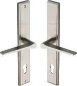 MP4189&period;RH-SN Heritage Brass 92mm Multi-Point Door Handle Lever Lock Gio RH Design Satin Nickel finish