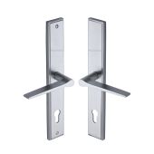 MP4189&period;RH-SC Heritage Brass 92mm Multi-Point Door Handle Lever Lock Gio RH Design Satin Chrome finish