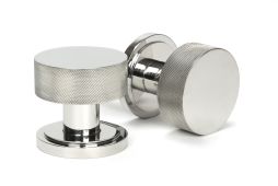 46807 From the Anvil Polished Marine SS &lpar;316&rpar; Brompton Mortice&sol;Rim Knob Set &lpar;Art Deco&rpar;