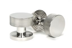 46808 From the Anvil Polished Marine SS &lpar;316&rpar; Brompton Mortice&sol;Rim Knob Set &lpar;Beehive&rpar;