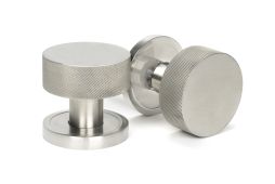 46810 From the Anvil Satin Marine SS &lpar;316&rpar; Brompton Mortice&sol;Rim Knob Set &lpar;Plain&rpar;