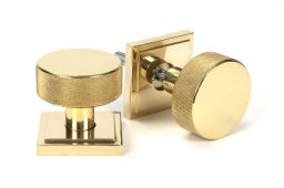 50838 From the Anvil Polished Brass Brompton Mortice&sol;Rim Knob Set Knob &lpar;Square&rpar;