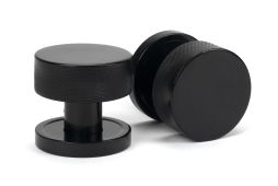 46794 From the Anvil Black Brompton Mortice&sol;Rim Knob Set &lpar;Plain&rpar;