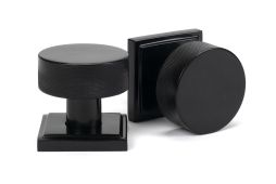 46797 From the Anvil Black Brompton Mortice&sol;Rim Knob Set &lpar;Square&rpar;