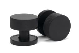 46798 From the Anvil Matt Black Brompton Mortice&sol;Rim Knob Set &lpar;Plain&rpar;