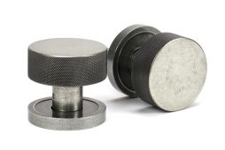 46802 From the Anvil Pewter Brompton Mortice&sol;Rim Knob Set &lpar;Plain&rpar;