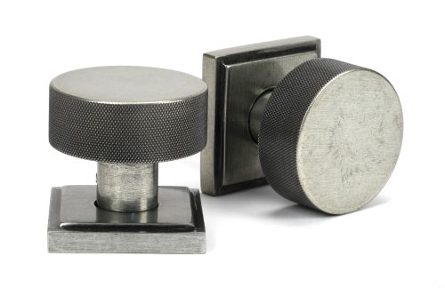 Click Here To Enlarge This Photo Of 46805 From the Anvil Pewter Brompton Mortice&sol;Rim Knob Set &lpar;Square&rpar;