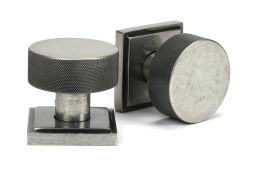 46805 From the Anvil Pewter Brompton Mortice&sol;Rim Knob Set &lpar;Square&rpar;