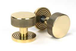 46776 From the Anvil Aged Brass Brompton Mortice&sol;Rim Knob Set &lpar;Beehive&rpar;