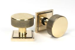 46777 From the Anvil Aged Brass Brompton Mortice&sol;Rim Knob Set &lpar;Square&rpar;
