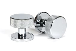 46778 From the Anvil Polished Chrome Brompton Mortice&sol;Rim Knob Set &lpar;Plain&rpar;