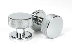46779 From the Anvil Polished Chrome Brompton Mortice&sol;Rim Knob Set &lpar;Art Deco&rpar;