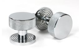 46780 From the Anvil Polished Chrome Brompton Mortice&sol;Rim Knob Set &lpar;Beehive&rpar;