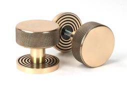 46792 From the Anvil Polished Bronze Brompton Mortice&sol;Rim Knob Set &lpar;Beehive&rpar;