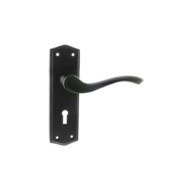Click Here To Enlarge This Photo Of Atlantic - OE178KMB Old English 'Warwick' Lock Levers on Backplate - Matt Black