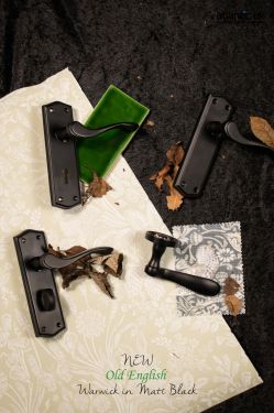 Click Here To Enlarge This Photo Of Atlantic - OE178KMB Old English 'Warwick' Lock Levers on Backplate - Matt Black