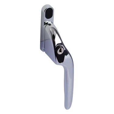 Click Here To Enlarge This Photo Of EH10L Right Hand Locking Cranked Espagnolette Window Handle - Polished Chrome &lpar;EH10L-RH-CP&rpar;