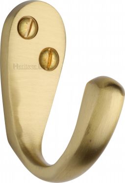 Click Here To Enlarge This Photo Of V1040-SB Heritage Brass Single Robe Hook Satin Brass Finish