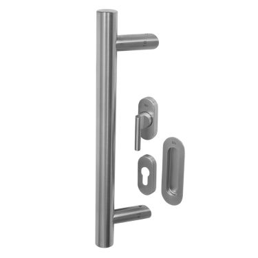Click Here To Enlarge This Photo Of BLU Performance Offset Round 'T' Bar Handle for Straight Slide Doors&comma; Secret fix & Flush Pull&comma; 316 Satin Stainless Steel &lpar;KM850-SING-SSS&rpar;