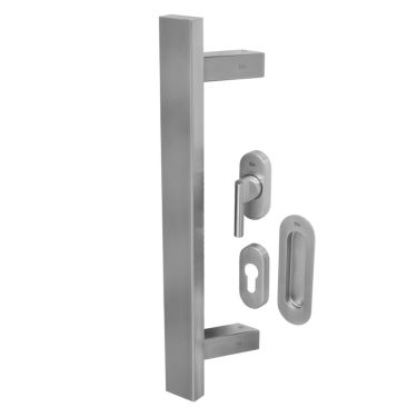 Click Here To Enlarge This Photo Of BLU Performance Offset Rectangular T-Bar Pull Handle for Straight Slide Doors&comma; Secret Fix & Flush Pull&comma; 316 Satin Stainless Steel &lpar;KM856-SING-SSS&rpar;