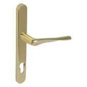 Kuhlen&trade; 92mm Multipoint Handle Set Left Hand&comma; Polished Brass with Fixing Kit - 240x28x12mm - &lpar;MHP60-LH-KIT-PB&rpar;