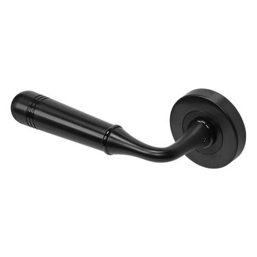 Click Here To Enlarge This Photo Of BLU Performance Opera Lever Door Handle on Round Rose&comma; 55 x 10&period;5mm&comma; 316 Stainless Steel in a Matt Black Lacquer &lpar;TBH100B-MBL&rpar;