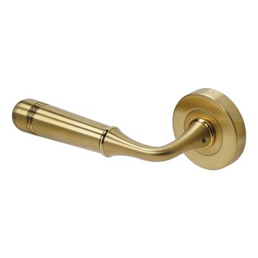 Click Here To Enlarge This Photo Of BLU Performance Opera Lever Door Handle on Round Rose&comma; 55 x 10&period;5mm&comma; 316 Stainless Steel in a PVD Satin Brass Finish &lpar;TBH100B-PSB&rpar;