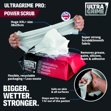 Click Here To Enlarge This Photo Of 5920-RB RED Ultra-Grime Pro Power-Scrub XXL wipes &lpar;80-pack&rpar;