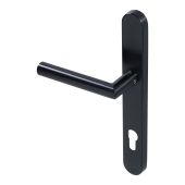 BLU Performance Mitre Lever Door Handle on Backplate &lpar;Dual Sprung&rpar; 92mm c&sol;c&comma; 316 Stainless Steel in a Matt Black Lacquered Finish &lpar;KM078C-MBL&rpar;