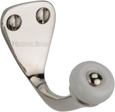 Click Here To Enlarge This Photo Of V1044-PNF Heritage Brass Single Robe Hook Polished Nickel Finish