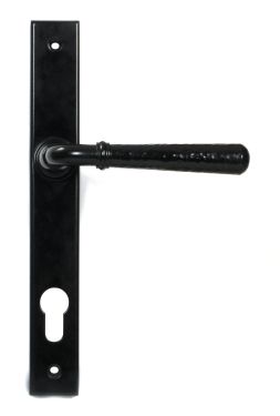 Click Here To Enlarge This Photo Of 46387 From the Anvil Black Hammered Newbury Slimline Espag&period; Lock Set - 92mm centres - 212mm Screw Centres