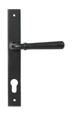 Click Here To Enlarge This Photo Of 46388 From the Anvil Matt Black Hammered Newbury Slimline Espag&period; Lock Set - 92mm centres - 212mm Screw Centres