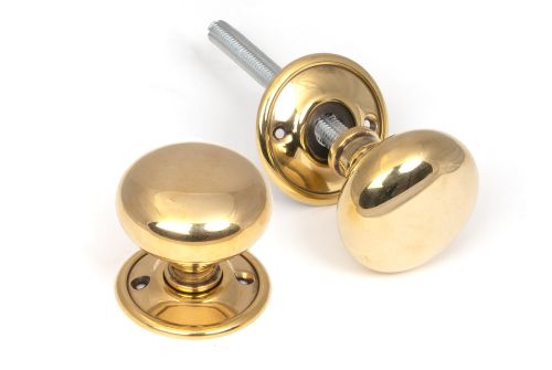 Click Here To Enlarge This Photo Of 46681 From the Anvil Aged Brass Mushroom Mortice&sol;Rim Knob Set