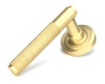 50844 From the Anvil Satin Brass Brompton Lever on Rose Set &lpar;Art Deco&rpar;