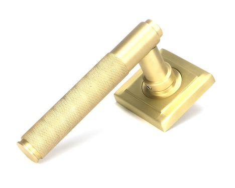 Click Here To Enlarge This Photo Of 50846 From the Anvil Satin Brass Brompton Lever on Rose Set &lpar;Square&rpar;