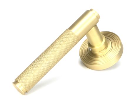 Click Here To Enlarge This Photo Of 50849 From the Anvil Satin Brass Brompton Lever on Rose Set &lpar;Beehive&rpar; - Unsprung