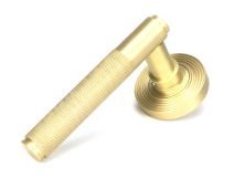 50849 From the Anvil Satin Brass Brompton Lever on Rose Set &lpar;Beehive&rpar; - Unsprung