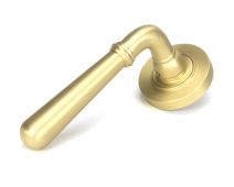 50853 From the Anvil Satin Brass Newbury Lever on Rose Set &lpar;Plain&rpar;